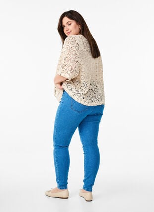Zizzi Elastiske jeggings med høy midje, Blå, Model image number 1