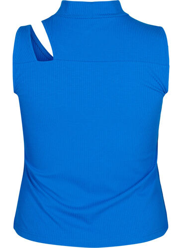 Ribbet topp med utskåret parti, Princess Blue, Packshot image number 1