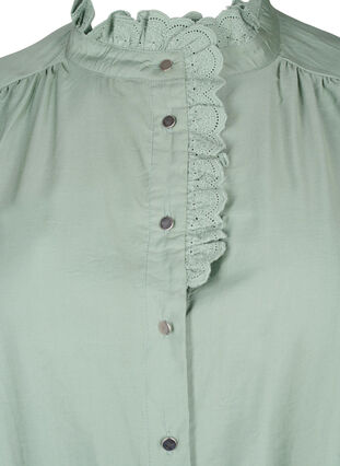 Viscose skjorte Bluse med ruffles, Green Bay, Packshot image number 2