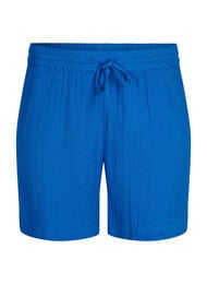 Shorts i bomullsmusselin med lommer, Victoria blue
