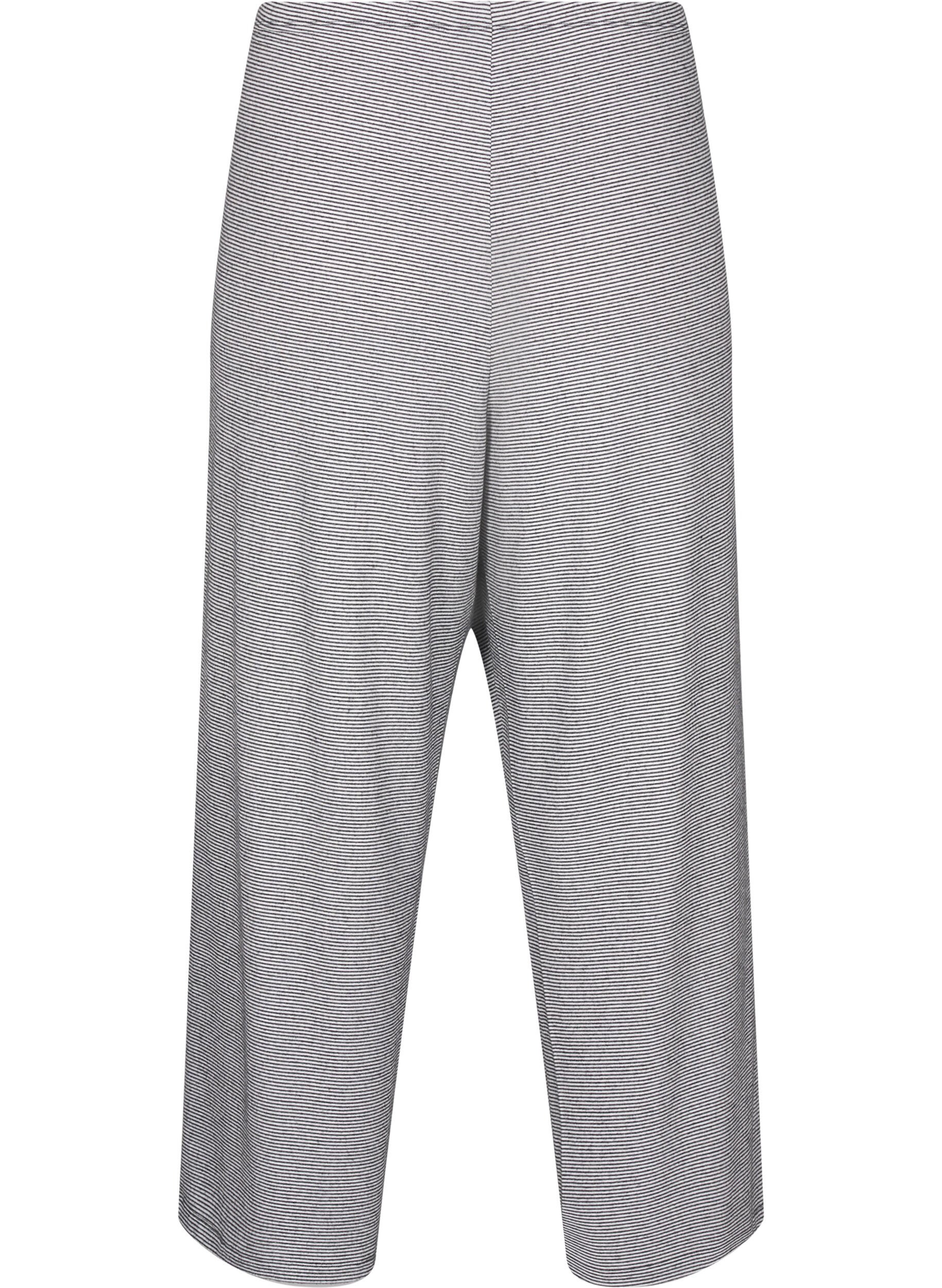 Zizzi Pysjamasbukse med lommer, Striped DGM , Packshot image number 1