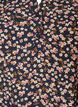 Bluse i blomstrete viskose med korte ermer og smokkdetaljer, Bl&aring;, Packshot image number 2