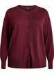 Finstrikket cardigan med rund hals, R&oslash;d, Packshot image number 0