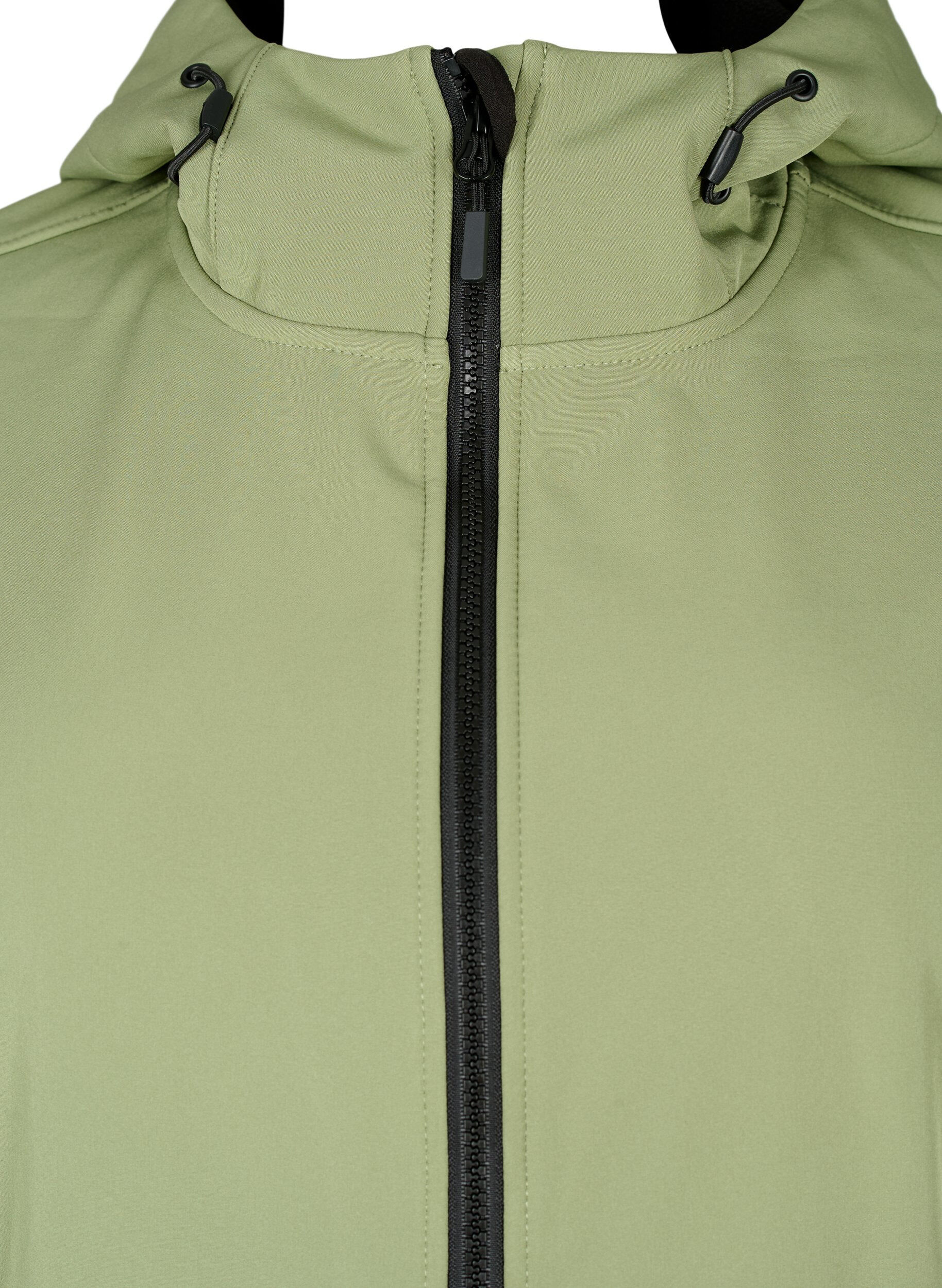 Zizzi Kort softshell-jakke med lommer, Oil Green, Packshot image number 2