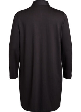 Zizzi Skjortekjole med dekorative knapper, Svart, Packshot image number 1