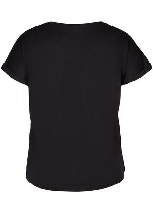 Kortermet T-skjorte med mønster i bomull, Black w. Arizona , Packshot image number 1