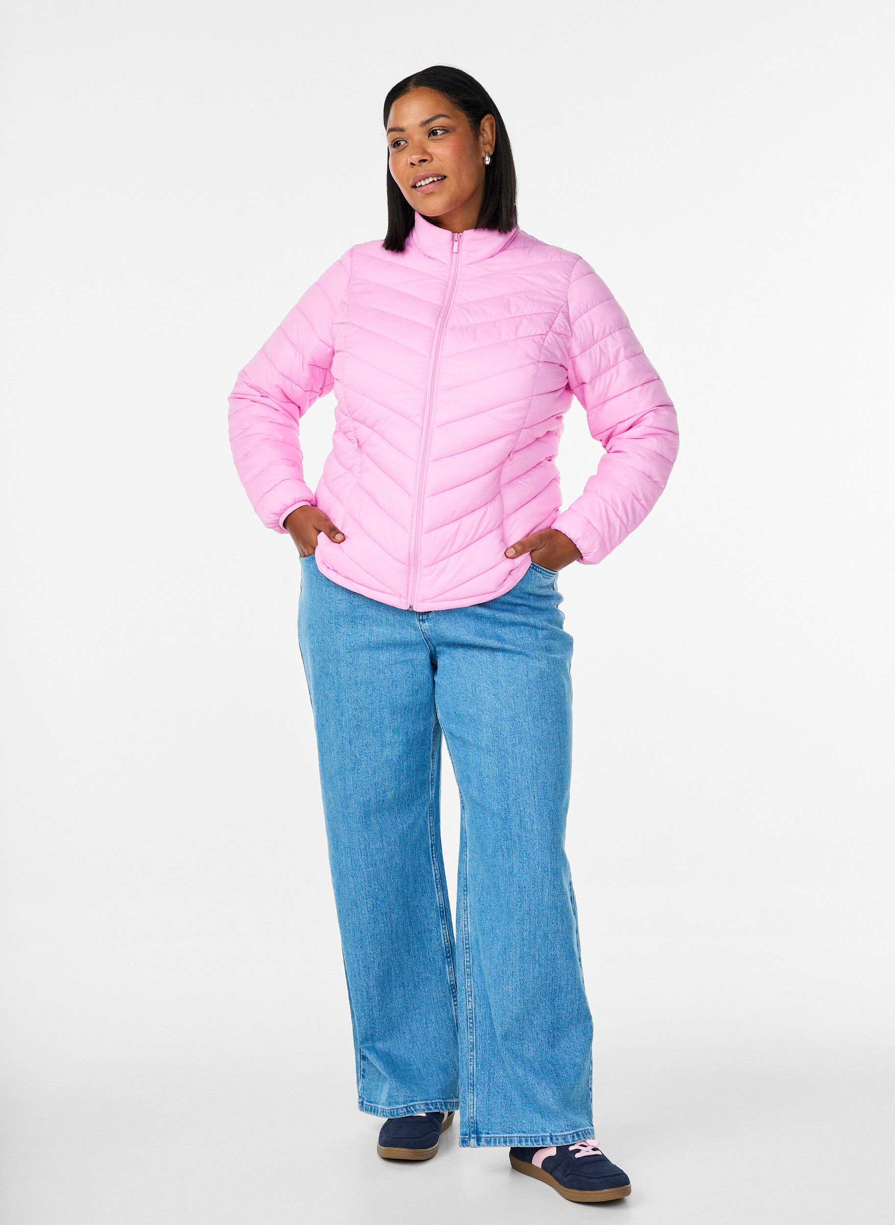 ZizziLett jakke med lommer, Rosa, Model image number 1