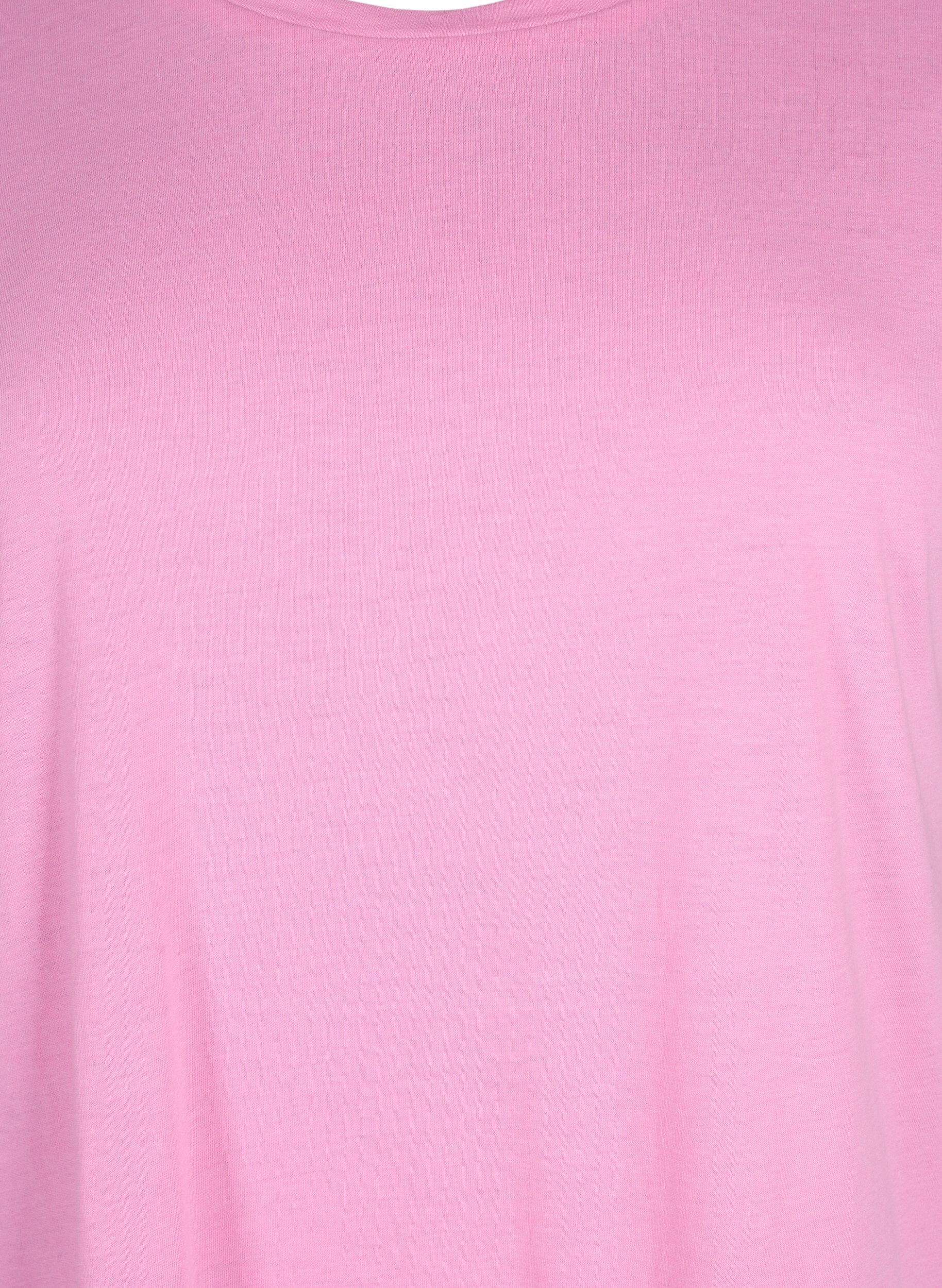 ZizziKortermet T-skjorte i bomullsblanding, Rosa, Packshot image number 2