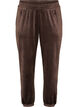 Loose fit velourbukser, Brun, Packshot image number 0