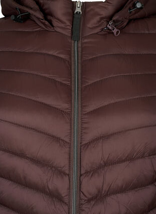 Lettvektsjakke med lommer og avtakbar hette, Black Coffee, Packshot image number 2