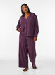 Ribbestrikket jerseycardigan med V-hals, Lilla, Model image number 1