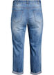 7/8 jeans med oppbrettede kanter og høy midje, Blå, Packshot image number 1