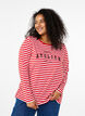 Stripete bluse med motiv, Whitew.FlameS.Stripe, Model image number 0