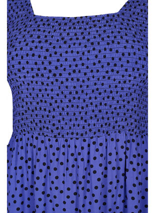Prikkete kjole i viskose med smock, R.Blue w. Black Dot, Packshot image number 2