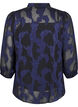 Chiffonbluse med jacquardmønster, Evening Blue, Packshot image number 1