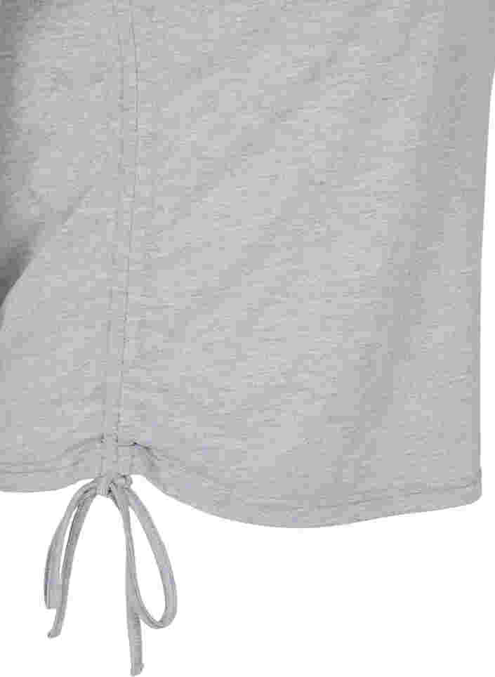 Cropped T-skjorte med knyting, Light Grey Melange, Packshot image number 2