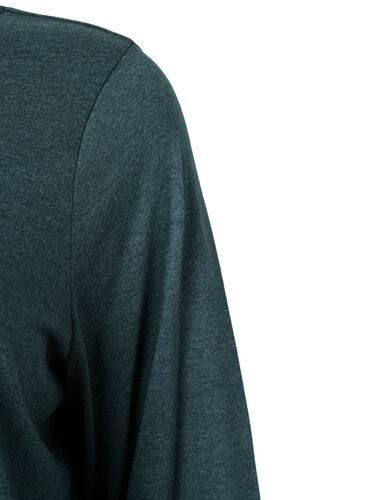 Melange bluse med lange ermer, Scarab Mel. , Packshot image number 3