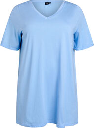 Ensfarget oversized t-skjorte med V-hals, Open Air