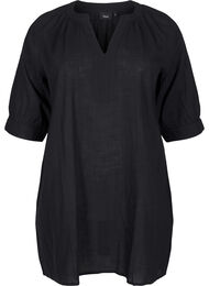 Bomullstunik med V-hals, Black