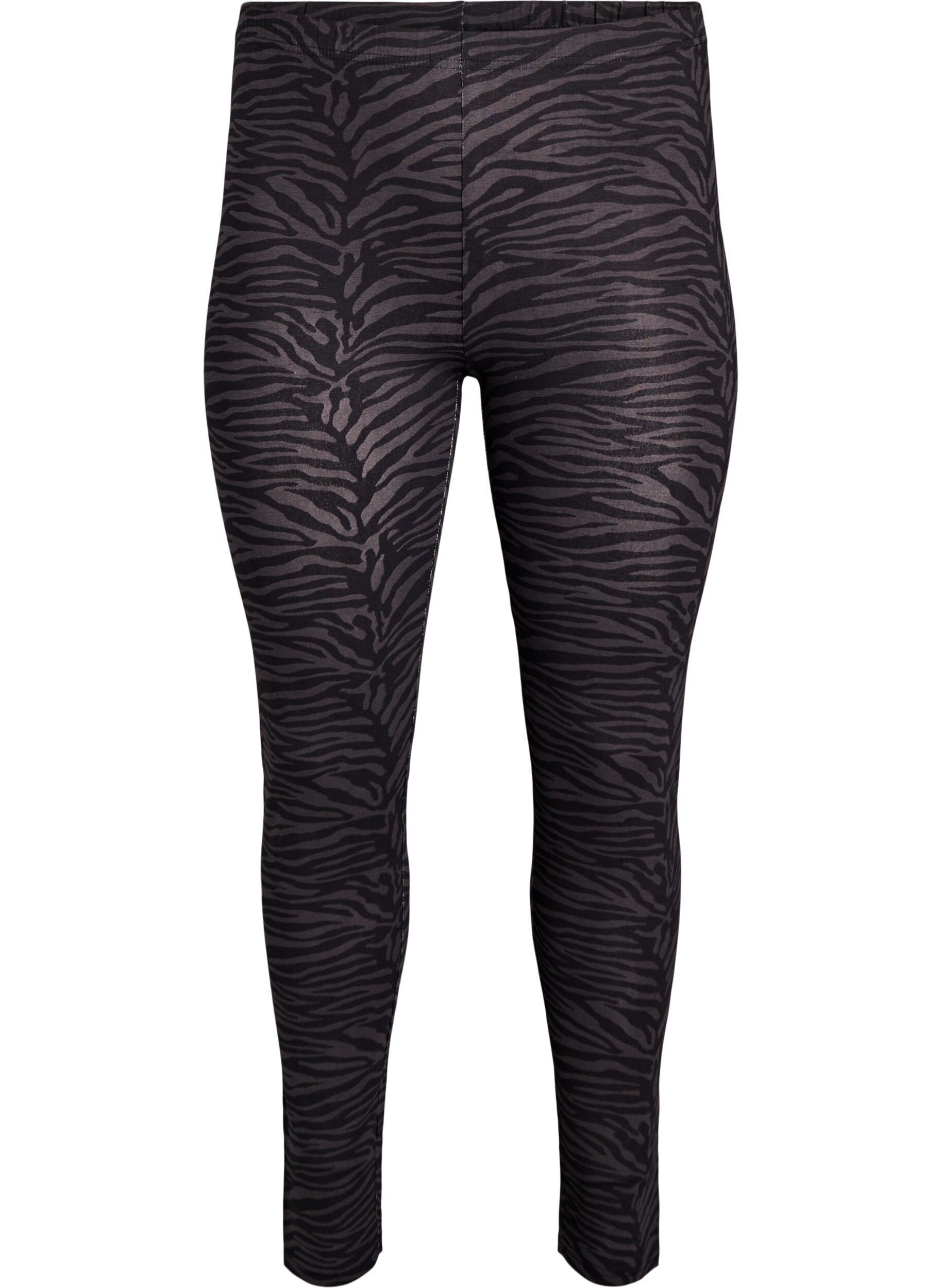 Zizzi Viskose leggings med print, Svart, Packshot image number 0
