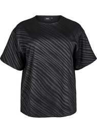 Oversize bluse med mønster, Black