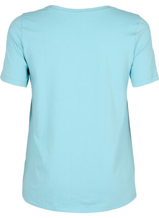 Ensfarget basis T-skjorte i bomull, Reef Waters, Packshot image number 1