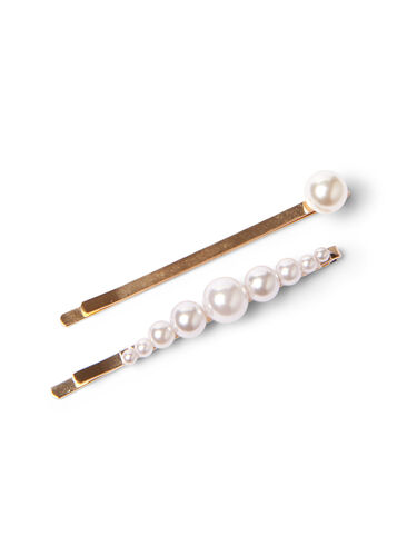 2 stk. hårnåler med perler, Mother Of Pearl, Packshot image number 0