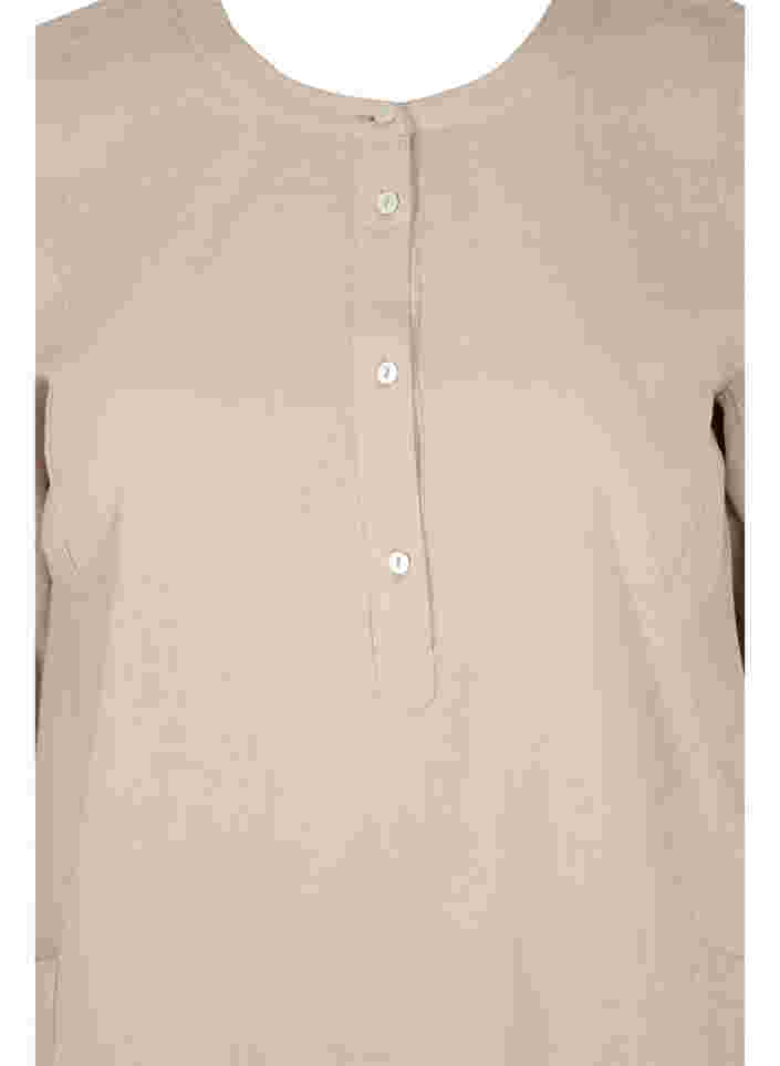 Kortermet tunika i bomull med lommer, Simply Taupe, Packshot image number 2