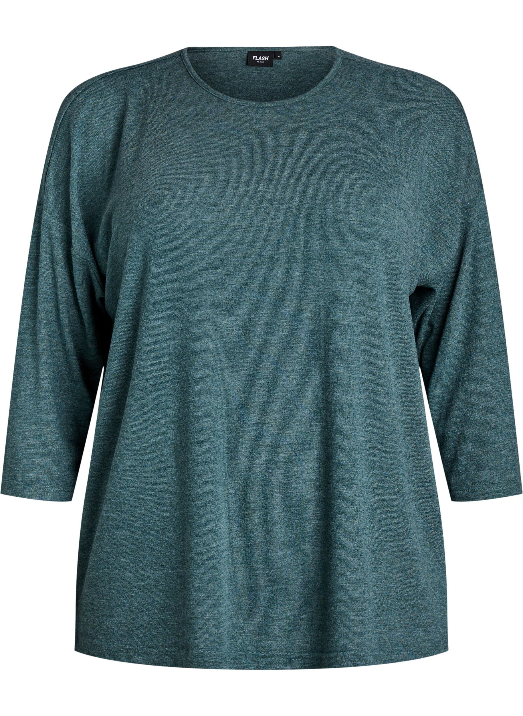 FLASH &ndash; Jersey bluse med 3/4 ermer