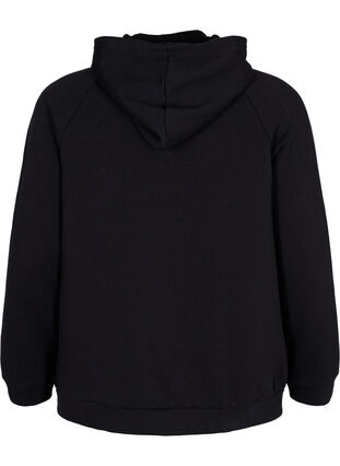 Cardigan med hette og lommer, Black, Packshot image number 1