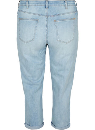 7/8-jeans med en liten brett og høyt liv, Light blue denim, Packshot image number 1