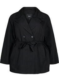 Trenchcoat med belte og lommer, Black