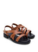 Sommersandal i skinn med bred passform, Friar Brown, Packshot image number 1