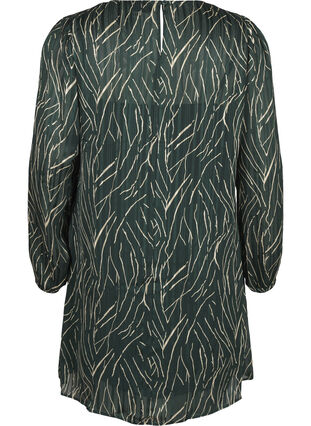 Zizzi Kort mønstrete kjole med rund hals, Scarab Safari AOP, Packshot image number 1
