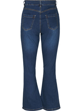Ellen bootcut jeans med høyt liv, Dark blue denim, Packshot image number 1