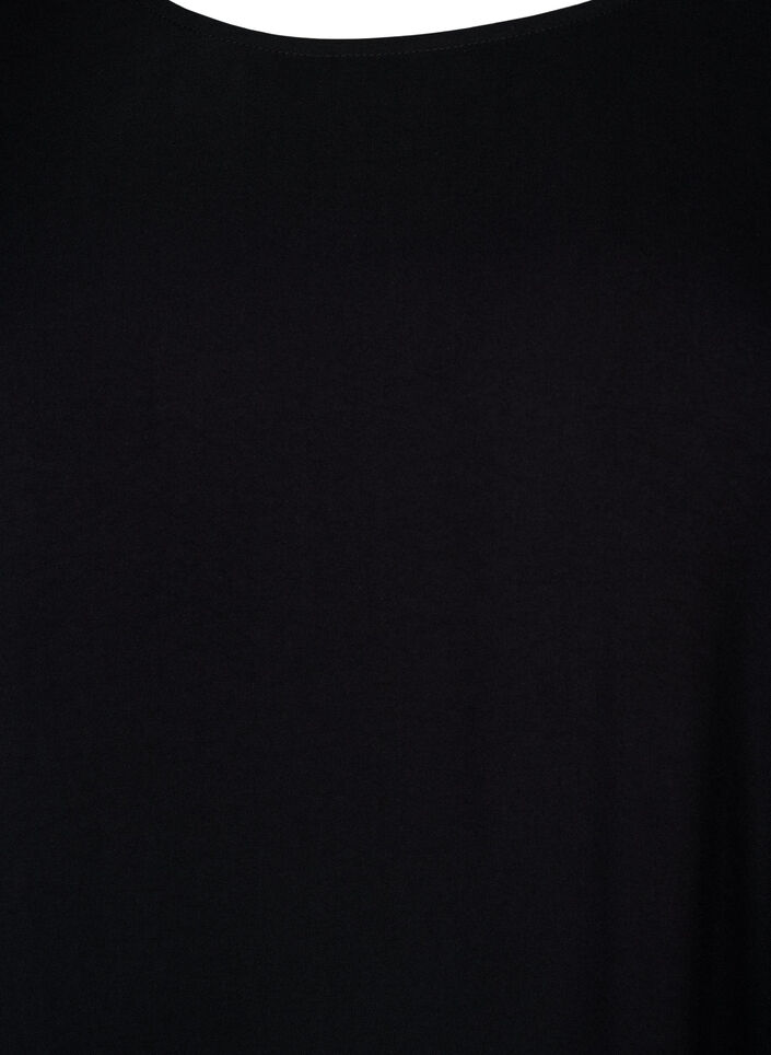 Kjole i viskose med snittlinje, Svart, Packshot image number 2