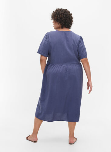 Kortermet kjole med knapper og lommer, Nightshadow Blue, Model image number 1