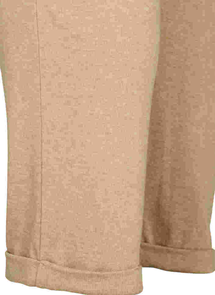 Melerte bukser med knyting og lommer, Beige Melange, Packshot image number 3