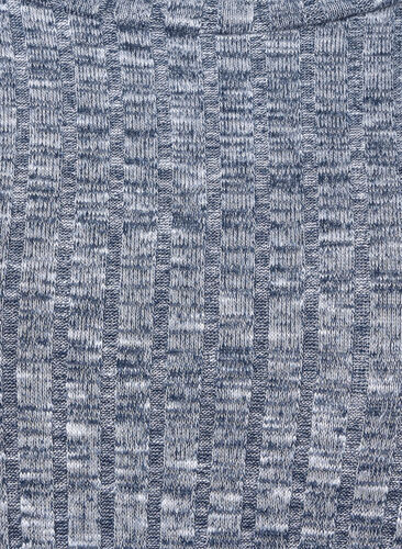 Bluse i melange med rund hals og 3/4-ermer, Dress Blues Mel., Packshot image number 3
