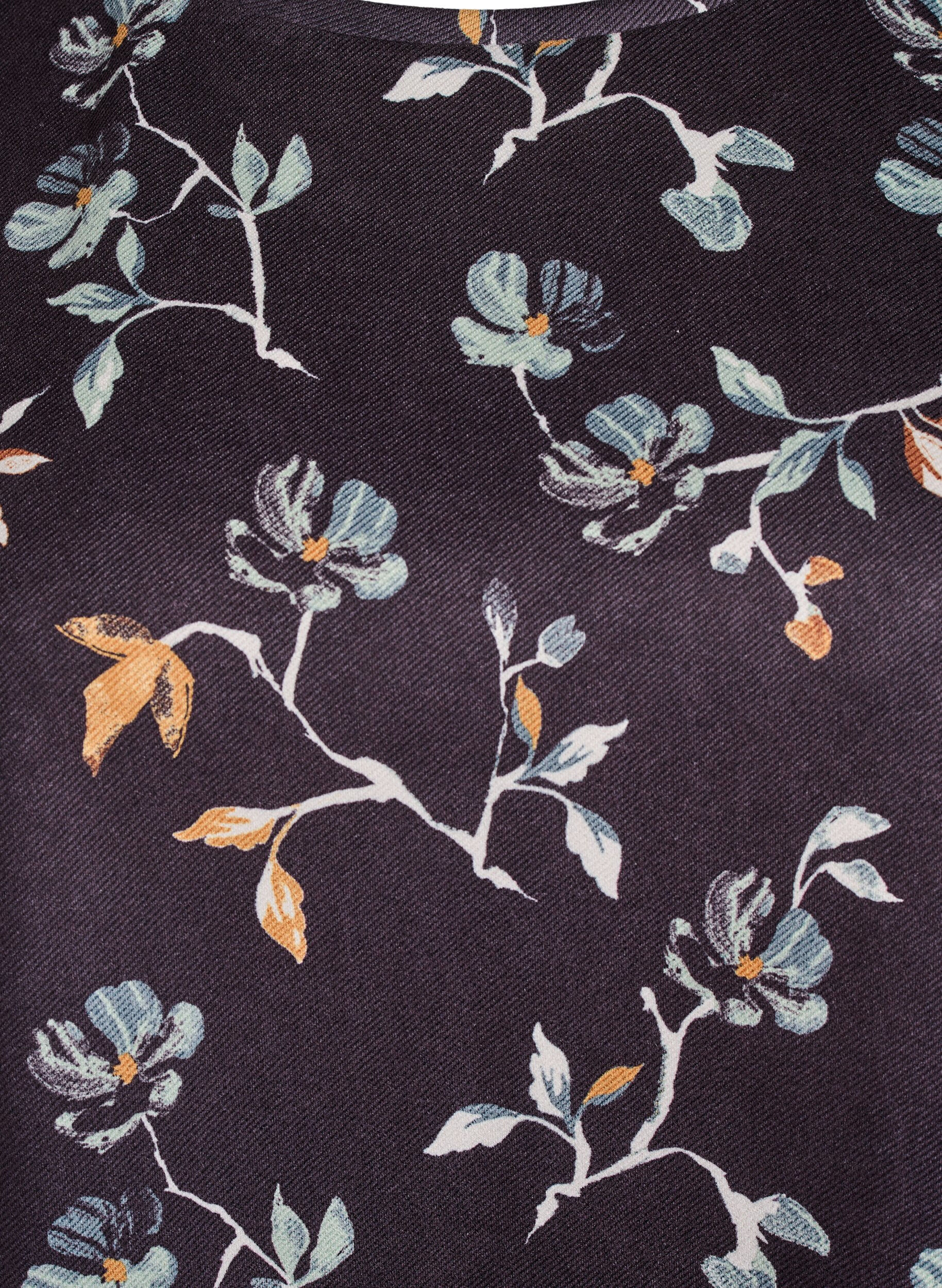 Zizzi Kort A-linjekjole med 7/8 ermer, Svart, Packshot image number 2