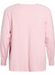 Finstrikket bluse med V-hals og detalj foran, Rosa, Packshot image number 1