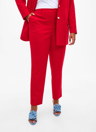 Dressbukse med lommer, Tango Red, Model image number 2