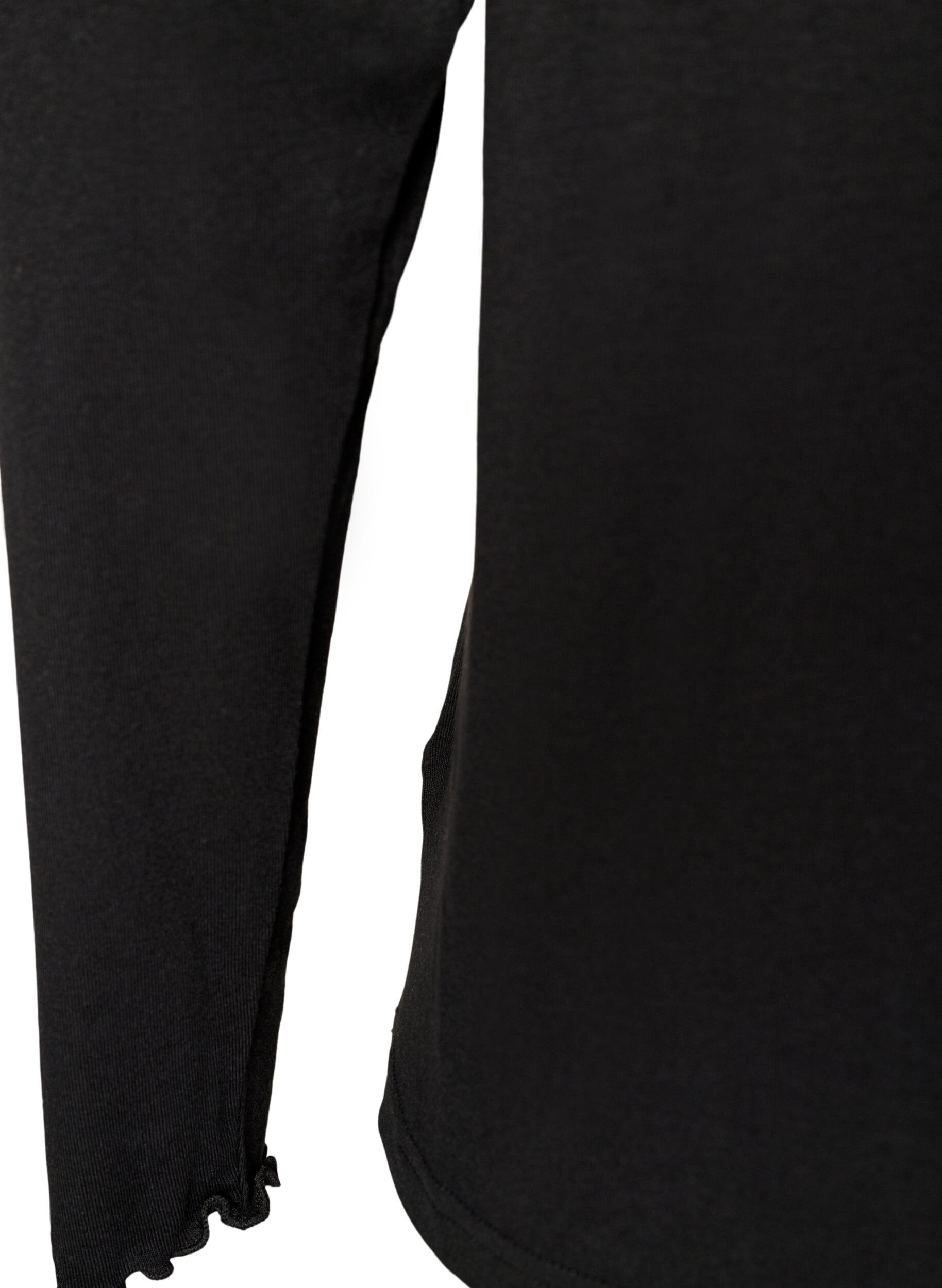 ZizziViskose nattopp med lange ermer, Svart, Packshot image number 3