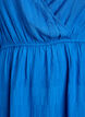 Kort teksturert kjole med omslagsstil, Blå, Packshot image number 2