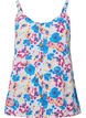 Blomstret topp med stropper i viskose, Multi Flower AOP, Packshot image number 0
