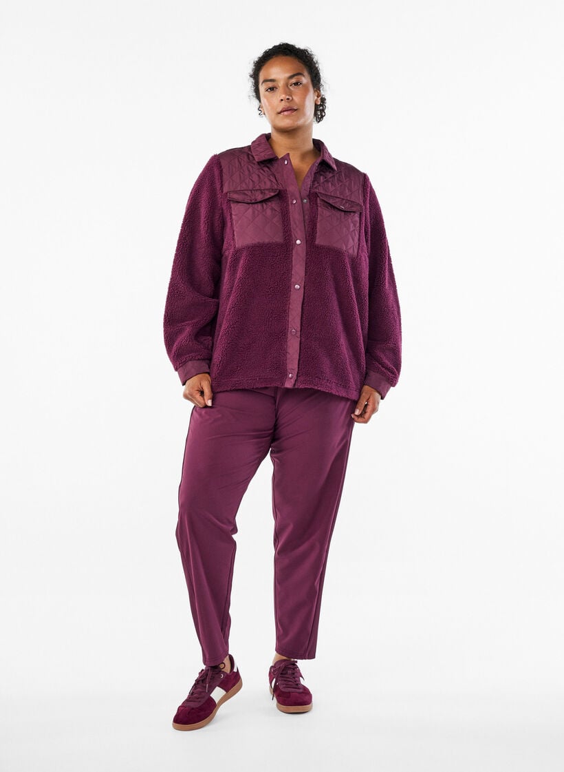 Lett treningsbukse med lommer, R&oslash;d, Model image number 0