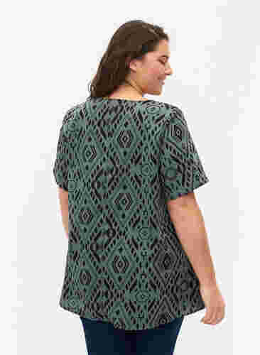 FLASH - Bluse med korte ermer og mønster, Balsam Graphic, Model image number 1