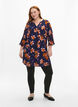 Blomstret tunika med 3/4 ermer, Peacoat Flower AOP, Model image number 2