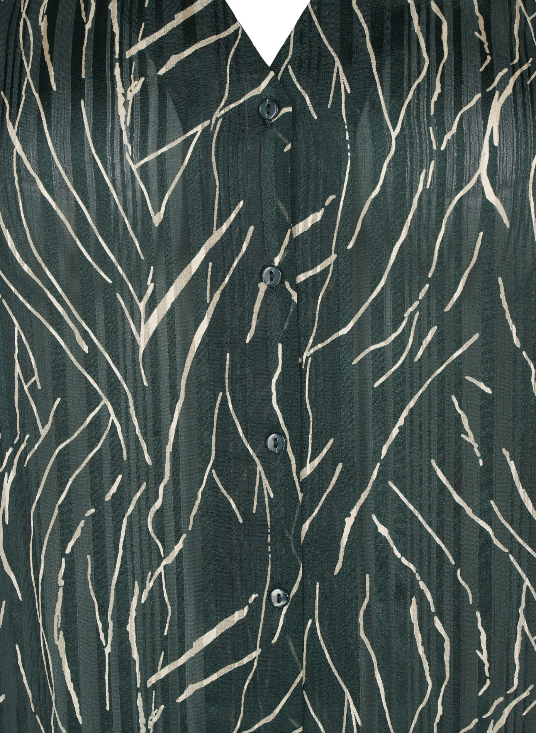 Zizzi Langermet skjorte med knapper, Gr&oslash;nn, Packshot image number 2