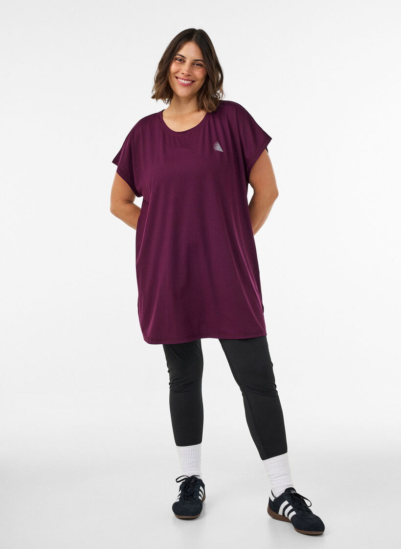 Lang trenings-T-skjorte, Lilla, Model image number 1
